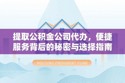 呈贡提取公积金公司代办，便捷服务背后的秘密与选择指南