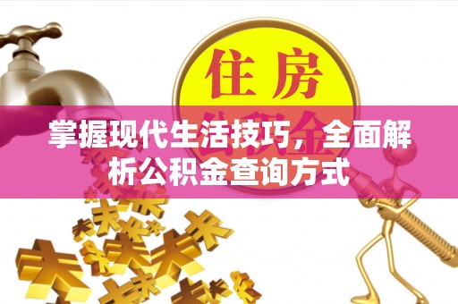 呈贡掌握现代生活技巧，全面解析公积金查询方式